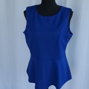 H&M Women's Royal Blue Peplum Large Top